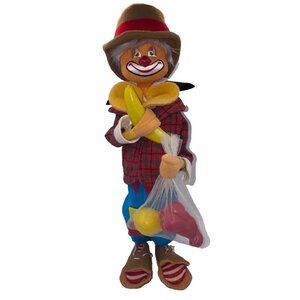 Clown Felt Doll Vintage Bub Rustiz Spain Fruit Hobo 60s 50s